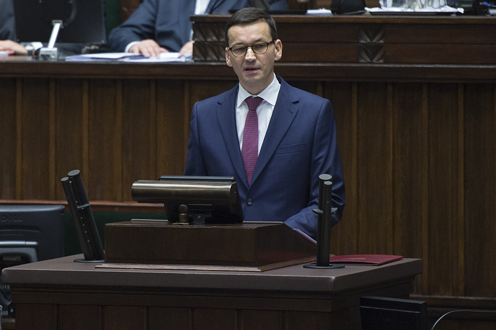 Polish Prime Minister Mateusy Morawiecki in the Polish parliament in 2017 (Photo: Polish Chancellary)