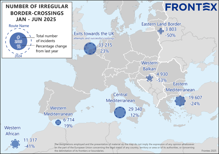 Map of Routes. Source: Frontex.