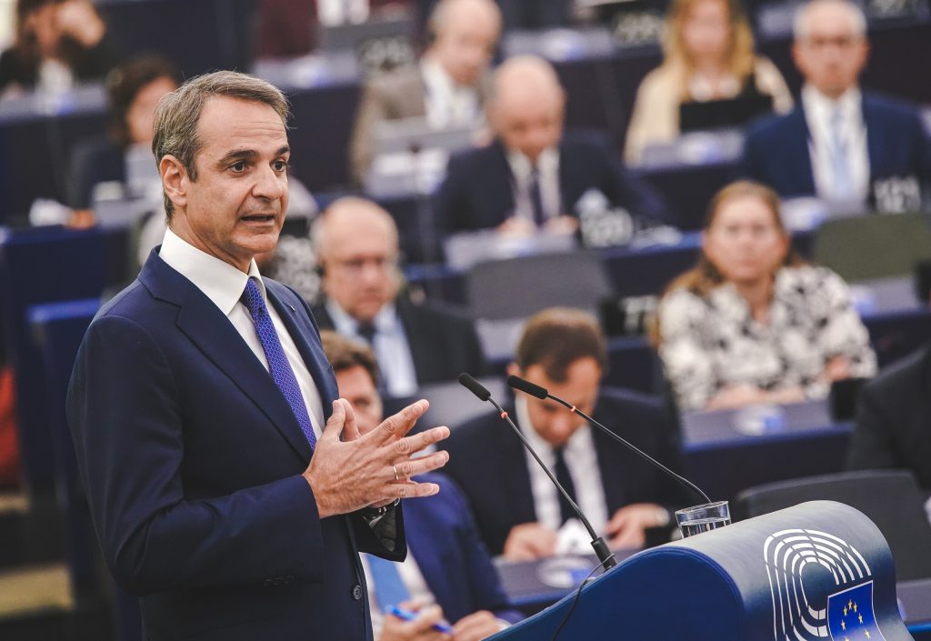 “Kyriakos Mitsotakis: time to fight for our European identity and stability” by European Parliament, CC BY 2.0 on Flickr.