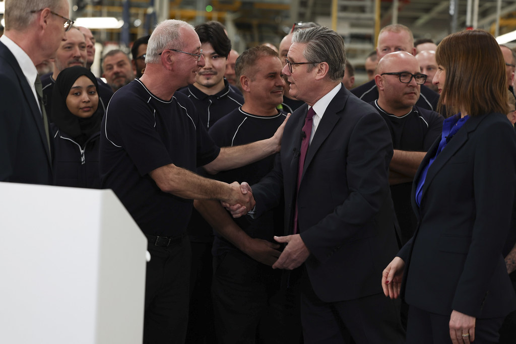 The Prime Minister and the Chancellor visit Jaguar Land Rover. Photo: Lauren Hurley / No 10 Downing Street / Flickr. CC BY 2.0