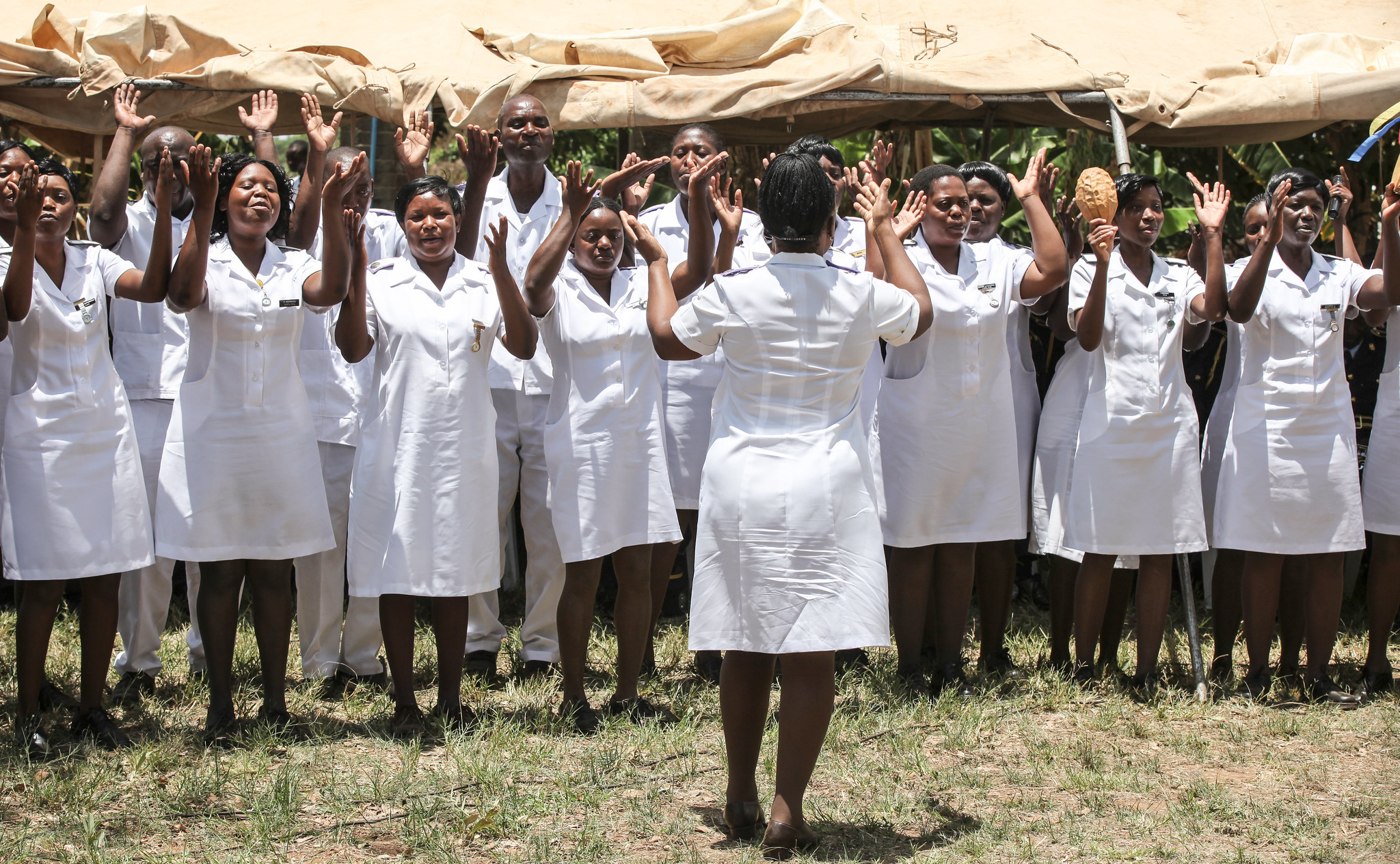 Nursing staff from surrounding clinics came to support their colleagues at Holme Eden Clinic. Photo: World Bank Photo Collection / Flickr, CC BY-NC-ND 2.0