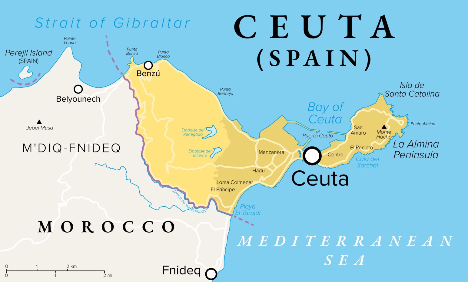 Map of Ceuta